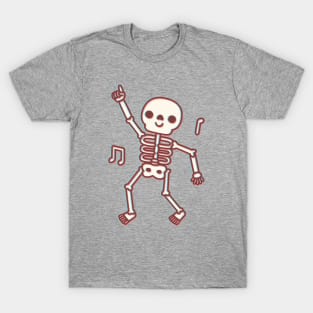 Funny Dancing Skeleton 3D Anaglyph Style T-Shirt